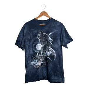 The Mountain Bark At The Moon Classic Cotton T-Shirt Unisex Size Large Hand-Dyed